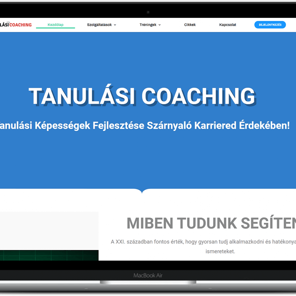 Honlapkészítés tanácsadóknak – tanulasicoach.hu coach weboldal referencia